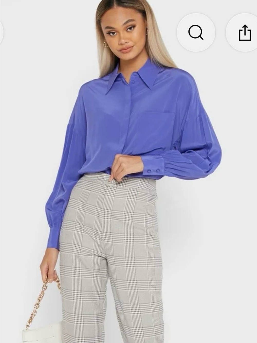 Ted Baker Silk Button-Front Blouse in Periwinkle Blue